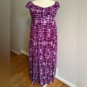 Torrid Purple Tie-Dye Challis Maxi Dress - Torrid Size 00 (Size 10)